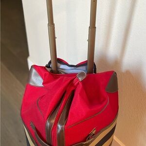 Red and Brown Travel Bag